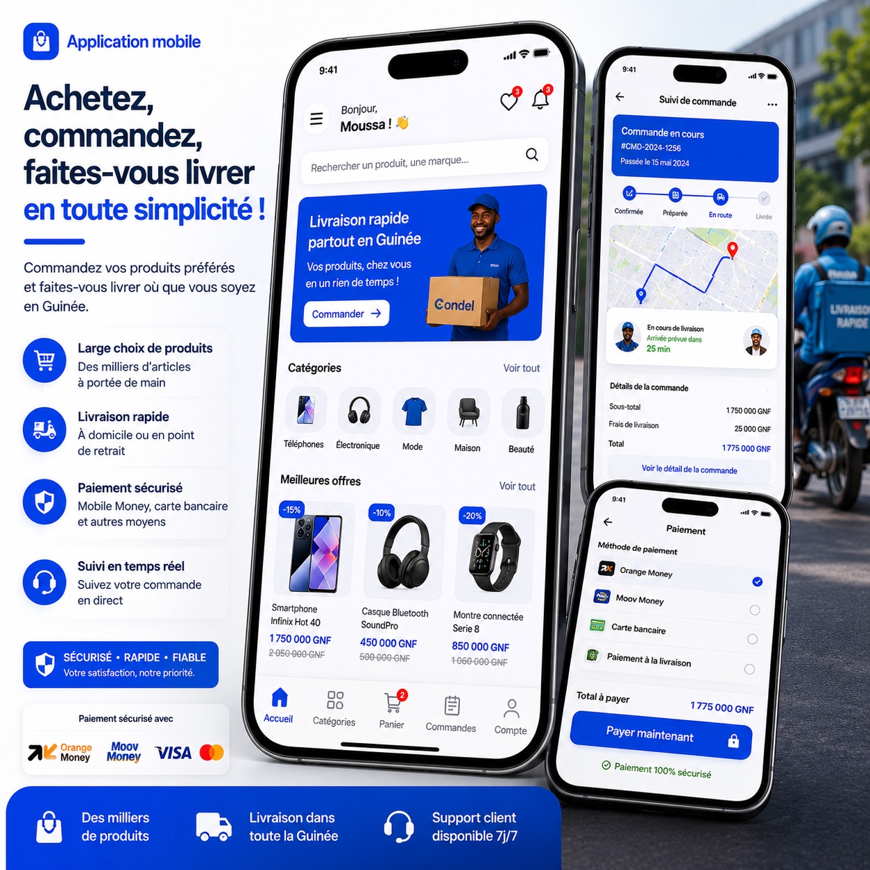 Creation d'application mobile ecommerce en Guinee