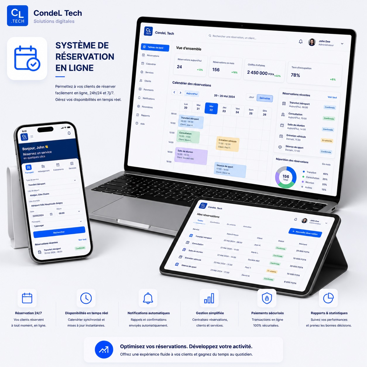 Creation de Systeme de reservation en ligne en Guinee