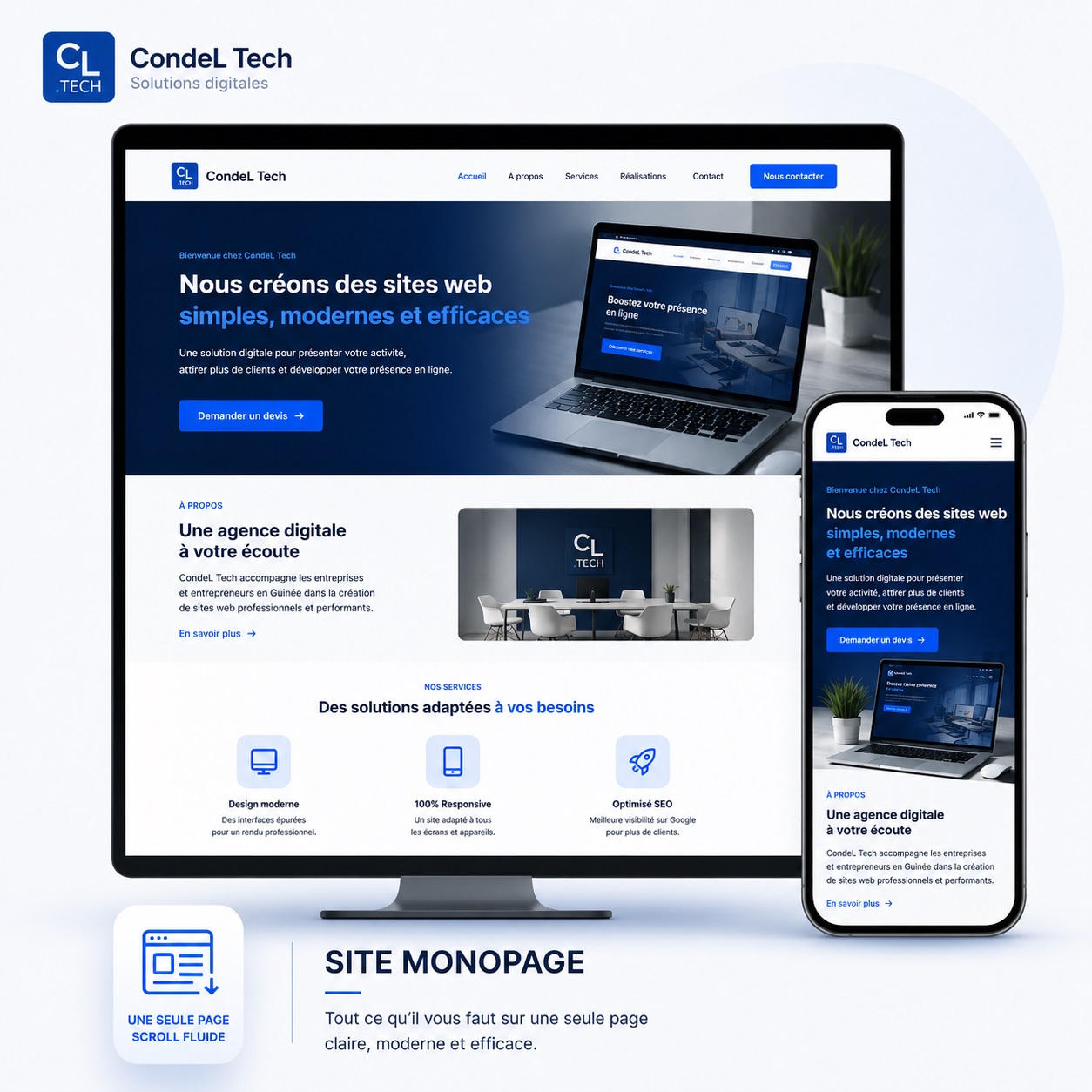 Creation de site Monopage en Guinee