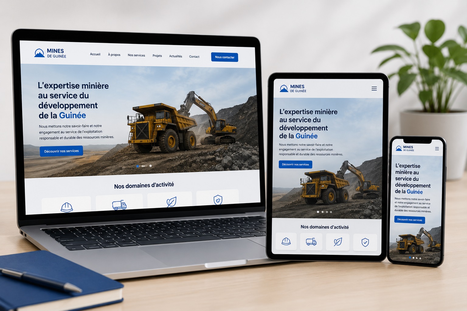 Design reactif site web minier